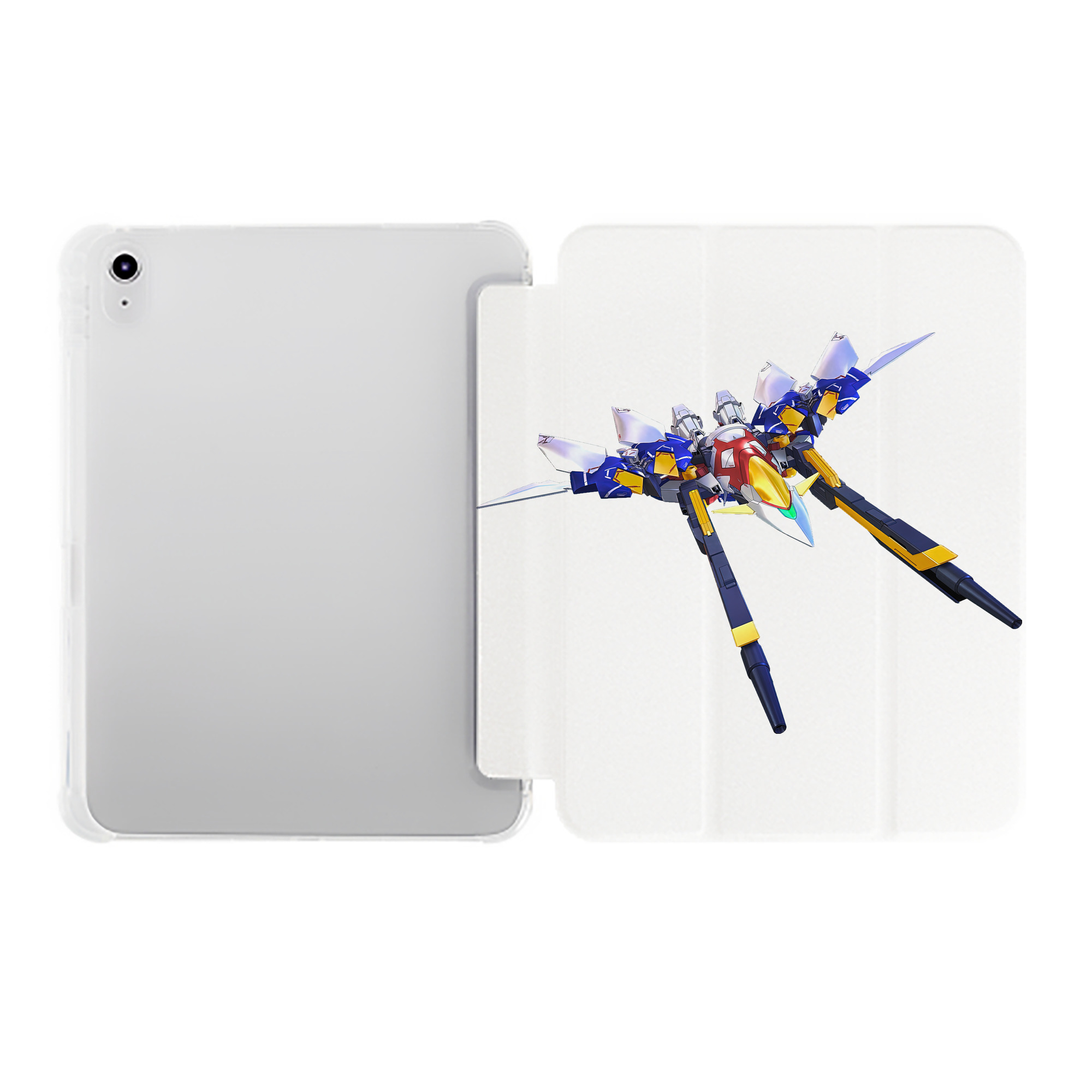 （画像用） 機動戦士ガンダム Mobile Suit Gundam IPad ケース ペン収納付き 三つ折りスタンド PUレザー×シリコン 対応機種9.5/10.5/10.9インチ